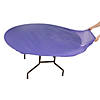68" Purple Fitted Round Plastic Tablecloth Image 1