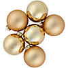 6ct Champagne Gold 2-Finish Glass Ball Christmas Ornament Set 3.25" Image 1