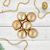 6ct Champagne Gold 2-Finish Glass Ball Christmas Ornament Set 3.25" Image 1