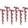 6ct Frosted Red and White Candy Twist Christmas Ornaments 9" Image 1