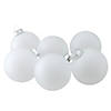 6ct White and Silver Matte Frosted Glass Christmas Ball Ornaments 3.25" (80mm) Image 1