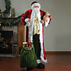 6ft Plush Santa Claus with Teddy Bear and Gift Bag Christmas Figure Image 2