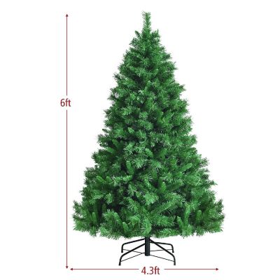 6ft Pre-Lit Artificial Hinged Christmas Tree w/8 Modes LED Lights and Foot Pedal Image 3