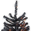 6ft Pre-Lit Black Noble Spruce Artificial Halloween Tree  Orange Lights Image 1
