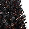 6ft Pre-Lit Black Noble Spruce Artificial Halloween Tree  Orange Lights Image 3