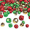 6mm - 13mm Bulk 200 Pc. Christmas Red, Green & Gold Metal Jingle Bells Image 1