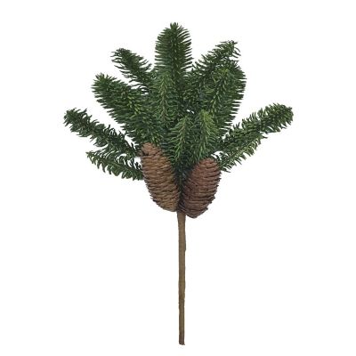 6PC Artificial 18" Soft Pine Cone Bush &amp;#8211; Rustic Greenery Image 1