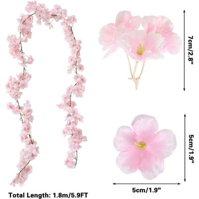 6pcs Artificial Cherry Blossom Flower Vines Image 1