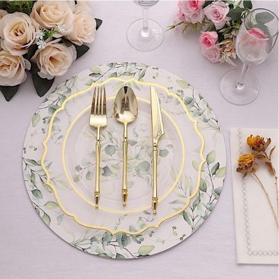 6Pcs Disposable Paper Charger Plates Image 2