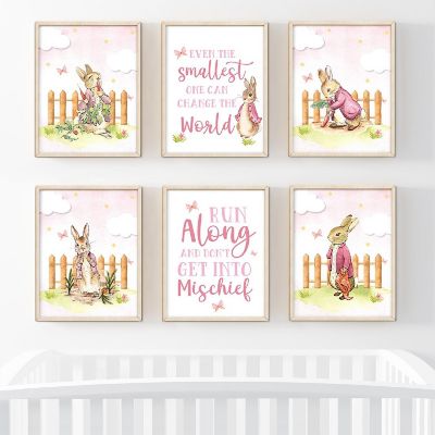 6Pcs Peter Rabbit Pink Change the World Image 1