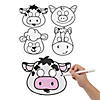 7 1/2" - 10" Color Your Own Farm Animal Cardstock Masks - 4 Pc. Image 1