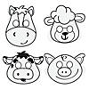 7 1/2" - 10" Color Your Own Farm Animal Cardstock Masks - 4 Pc. Image 1