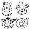 7 1/2&quot; - 10&quot; Color Your Own Farm Animal Cardstock Masks - 4 Pc. Image 1