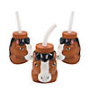 7 1/2" 14 oz. Horse Reusable BPA-Free Plastic Cups with Lids & Straws - 8 Ct. Image 1