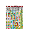 7 1/2" Affirmation Sayings Motivational Multicolor Wood Pencils - 24 Pc. Image 1