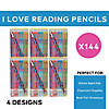 7 1/2" Bulk 144 Pc. I Love Reading Multicolored Wood Pencils Image 2