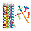 7 1/2" Bulk 96 Pc. Pencils with Fidget Toppers Handout Kit for 48 Image 1