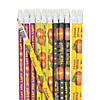 7 1/2" Christian Pumpkin Inspirational Multicolor Wood Pencils - 24 Pc. Image 1