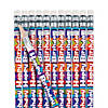 7 1/2" Happy Birthday Multicolored Stripe Wood Pencils - 24 Pc. Image 1