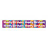 7 1/2" Happy Birthday Multicolored Stripe Wood Pencils - 24 Pc. Image 1