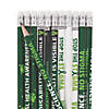 7 1/2" Mental Health Awareness Green & White Wood Pencils - 24 Pc. Image 1