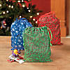 7 1/2" x 10" Small Holiday Print Polyester Drawstring Bags - 36 Pc. Image 2