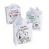 7 1/2" x 3 1/2" x 9" Medium Color Your Own Peanuts<sup>&#174;</sup> Paper Christmas Gift Bags - 12 Pc. Image 1