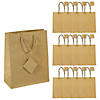 7-1/2" x 3-1/2" x 9" Medium Gold Glitter Gift Bags with Tags - 12 Pc. Image 1