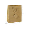 7-1/2" x 3-1/2" x 9" Medium Gold Glitter Gift Bags with Tags - 12 Pc. Image 1