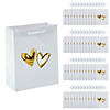 7 1/2" x 9" Bulk 48 Pc. Hearts Gift Bags with Gold Foil Image 1