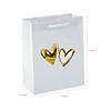 7 1/2" x 9" Bulk 48 Pc. Hearts Gift Bags with Gold Foil Image 1