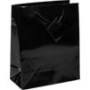 7 1/2" x 9" Medium Black Paper Gift Bags - 12 Pc. Image 1