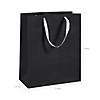 7 1/2" x 9" Medium Black Paper Gift Bags with Satin Handles - 12 Pc. Image 1