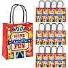 7 1/2" x 9" Medium Carnival Paper Gift Bags - 12 Pc. Image 1