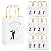 7 1/2" x 9" Medium Happy Couple Kraft Paper Gift Bags - 12 Pc. Image 1