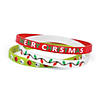 7 1/4" Christmas Red, White & Green Thin Band Rubber Bracelets - 24 Pc. Image 1