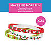 7 1/4" Christmas Red, White & Green Thin Band Rubber Bracelets - 24 Pc. Image 2