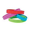 7 1/4" Happy Birthday Solid Color Rubber Bracelets - 24 Pc. Image 1
