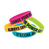 7 1/4" I Have A Growth Mindset Motivational Bright Rubber Bracelets - 12 Pc. Image 1