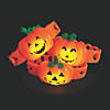 7 1/4" Light-Up Jack-O'-Lantern Orange Plastic Bracelets - 12 Pc. Image 1