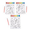 7 1/4" x 10" Unicorn Paint Activity Sheets with Paintbrushes - 12 Pc. Image 1