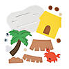 7 1/4" x 5 1/2" 3D Tropical Island Scene with Hut, Palm Tree &amp; Crab Craft Kit &amp;#8211; Makes 12 Image 1