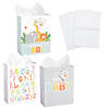 7 1/4" x 9" Medium Baby Paper Gift Bags & Tissue Paper Kit - 72 Pc. Image 1