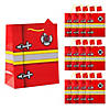 7 1/4" x 9" Medium Firefighter Party Paper Gift Bags with Tags - 12 Pc. Image 1
