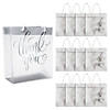 7 1/4" x 9" Medium Frosted Thank You Plastic Gift Bags - 12 Pc. Image 1