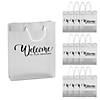 7 1/4" x 9" Medium Frosted Wedding Welcome Plastic Gift Bags - 12 Pc. Image 1