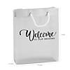 7 1/4" x 9" Medium Frosted Wedding Welcome Plastic Gift Bags - 12 Pc. Image 1