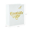 7 1/4" x 9" Medium Gold Congrats Wedding Paper Gift Bags - 12 Pc. Image 1