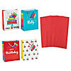 7 1/4" x 9" Medium Happy Birthday Gift Bags & Tissue Paper Kit - 72 Pc. Image 1