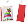 7 1/4" x 9" Medium Happy Birthday Gift Bags & Tissue Paper Kit - 72 Pc. Image 1